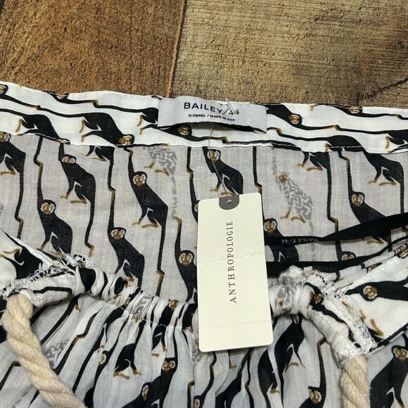 Bailey/44 Anthro Juniper Monkey Print Rope Tie Halter Top Breathable Blouse XS - Picture 5 of 13